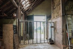 an iron gate in a room with a window at Ferienwohnung Eulennest, 35230 in Schwerinsdorf +36 photos