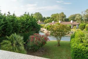 arial view of a garden with a river at Scirocco in Isola Albarella