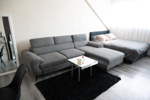 a living room with a couch and a coffee table at Lux Atina Bač in Bač