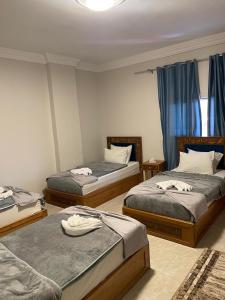 Giường trong phòng chung tại Pyramids Crypt Hotel