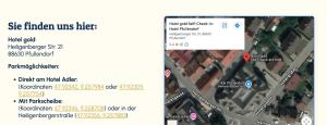 a screenshot of a cell phone with a map at Hotel gold Self-Check-In-Hotel Pfullendorf in Pfullendorf