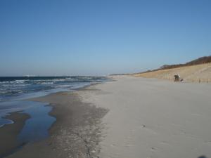 a beach with the ocean and the shoreline at Ferienwohnung Anker in Graal-Müritz