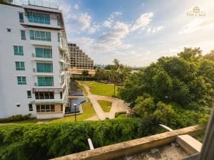 a view from the balcony of a building at The Cage Suites in Bangkok