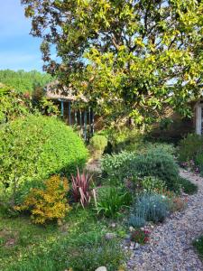 a garden in front of a house at Une nuit à la Clouère in Saint-Maurice-la-Clouère