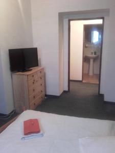 Un televizor și/sau centru de divertisment la Hotel Anna