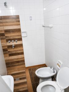 a bathroom with a toilet and a sink at K&M descanso y excursiones in Fiambalá