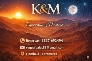 a poster for kenn expanses of discexistence with a sunset over mountains at K&M descanso y excursiones in Fiambalá
