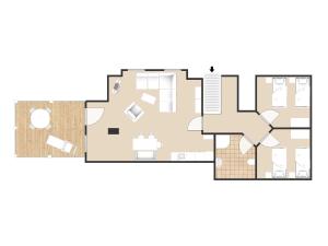 ein Grundriss eines Hauses in der Unterkunft Ferienwohnung mit großem Balkon in Bömitz in Bömitz