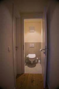 a bathroom with a toilet in a small room at Ihre exklusive Auszeit im Allgäu in Scheidegg