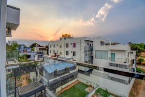 a view from the balcony of a building at AVN Comforts Mysore in Mysore
