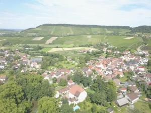an aerial view of a town with houses and trees at Gästehaus Winzerhof am Schlierbach in Weiler bei Weinsberg +73 photos