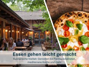 a collage of two pictures of a pizza at Haus Klipper - Nordseebad Burhave in Burhave +144 photos