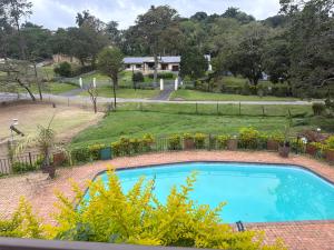 a swimming pool in the middle of a yard at The Cozy Corner House in Durban