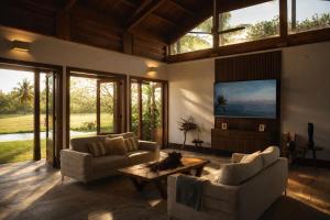 a living room with two couches and a table at Villa Alda Bávaro in Punta Cana