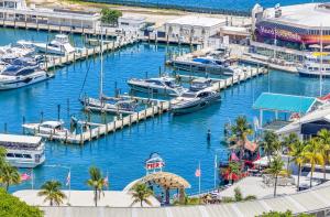 a group of boats docked in a marina at Miami Skyline Escape in Miami