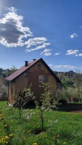 a house in a field with a tree in front of it at Kuca Kosta in Pale