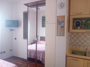 a room with a bedroom with a bed and a sink at Studio Liberty in Fiuggi