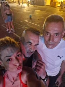 two men and a woman posing for a picture at Jose María in El Vendrell