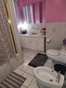 a bathroom with a toilet and a sink at Sensational in Elizabeth