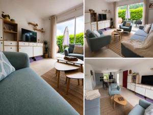 a collage of photos of a living room at Villa 2 étoiles Etxe Xumea in Aldudes