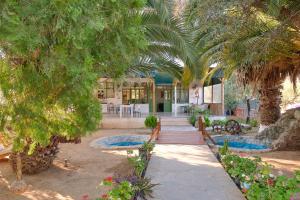 a house with a swimming pool and palm trees at Ekin Assos in Sokakagzi
