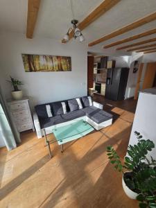 a living room with a couch and a table at Rekreační dům Štěpánka in Česká Kubice +68 photos