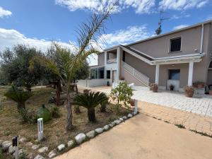 a house with palm trees in front of it at VILLA NATURA in Corropoli