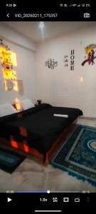 a room with a bed and a swimming pool at peak&valley homestay in Dharmsāla