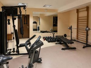 a gym with a bunch of treadmills and machines at Dream Catchers LOFT in Bucharest