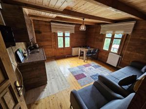 an overhead view of a living room with a couch at HEVAS Suite in Ayder Yaylasi