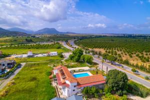 an aerial view of a estate with a swimming pool and a road at BURÇ HOTEL in Dalaman