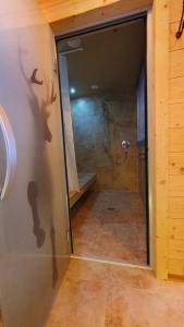 a bathroom with a shower with a glass door at Stay Novy in Bach +31 photos