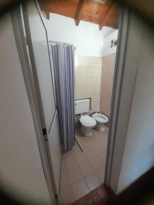 a bathroom with a toilet and a shower at Tala in Villa Cura Brochero