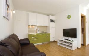 Televízia a/alebo spoločenská miestnosť v ubytovaní Apartman Prima