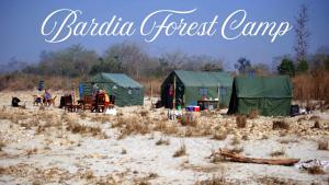 a group of tents in a snowy field at Bardia Forest Camp in Bardiyā