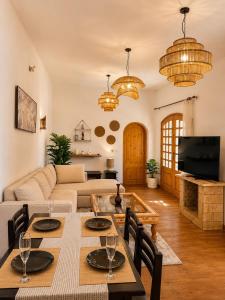 a living room with a table and a couch at Modern Villa in Dahab in Dahab