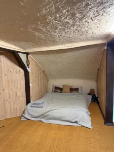 a bedroom with a large bed in a room at Kupol for rest in Irpin