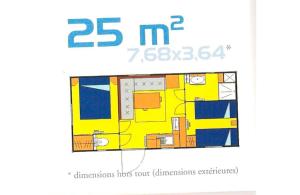 a drawing of a floor plan of a room at Camping 3 étoiles - Piscine - ccbfghc in Mamers