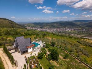 an aerial view of a house with a swimming pool at Sunrise House - Swimming Pool in Berat