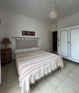 ein Schlafzimmer mit einem großen Bett in einem weißen Zimmer in der Unterkunft La Stanza in Poggio