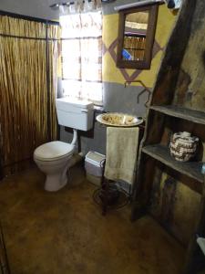 a bathroom with a toilet and a sink at Discovery Bed and Breakfast in Maun +42 photos