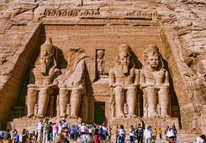 a large group of people standing in front of anaraoharaoh at Tuya Abu Simbel Hotel in Abu Simbel