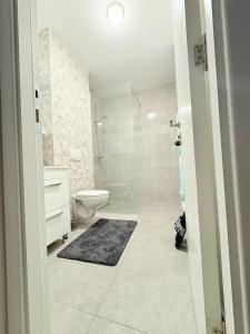 a bathroom with a toilet and a sink at Sky apartment in Sarajevo +31 photos
