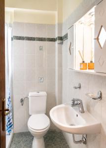 a bathroom with a toilet and a sink at Elias Studio & Apartment near Papa Nero Beach Pelion in Agios Ioannis Pelio +24 photos