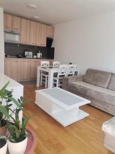 a living room with a couch and a table at MDM Apartman Vrnjačka Banja in Vrnjačka Banja +51 photos