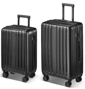 two black suitcases are standing next to each other at El Sultans Men Only in Kigali