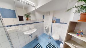 a bathroom with a toilet and a sink at Fewo Loft Konstanz in Konstanz