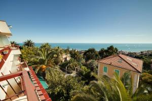 a view of the ocean from a building at Nyala Suite Hotel in Sanremo