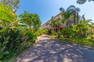 a road in front of a building with trees and plants at Grand Hotel Delle Terme Re Ferdinando in Ischia Town