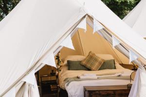 a white tent with a bed in it at Three Tuns in Helston +44 photos